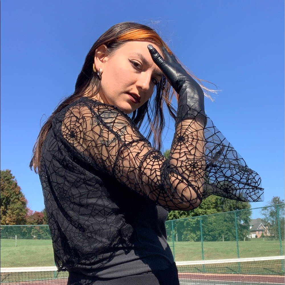 Black sheer Spiderweb shrug